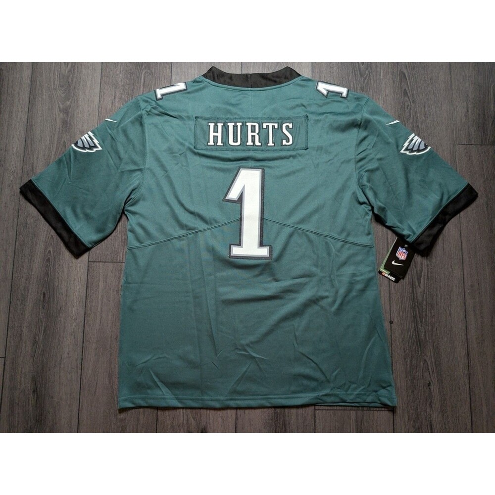 Jalen Hurts #1 Philadelphia Eagles 2025 Bowl Patch Stitched Jersey XXL 2XL - Picture 3 of 3